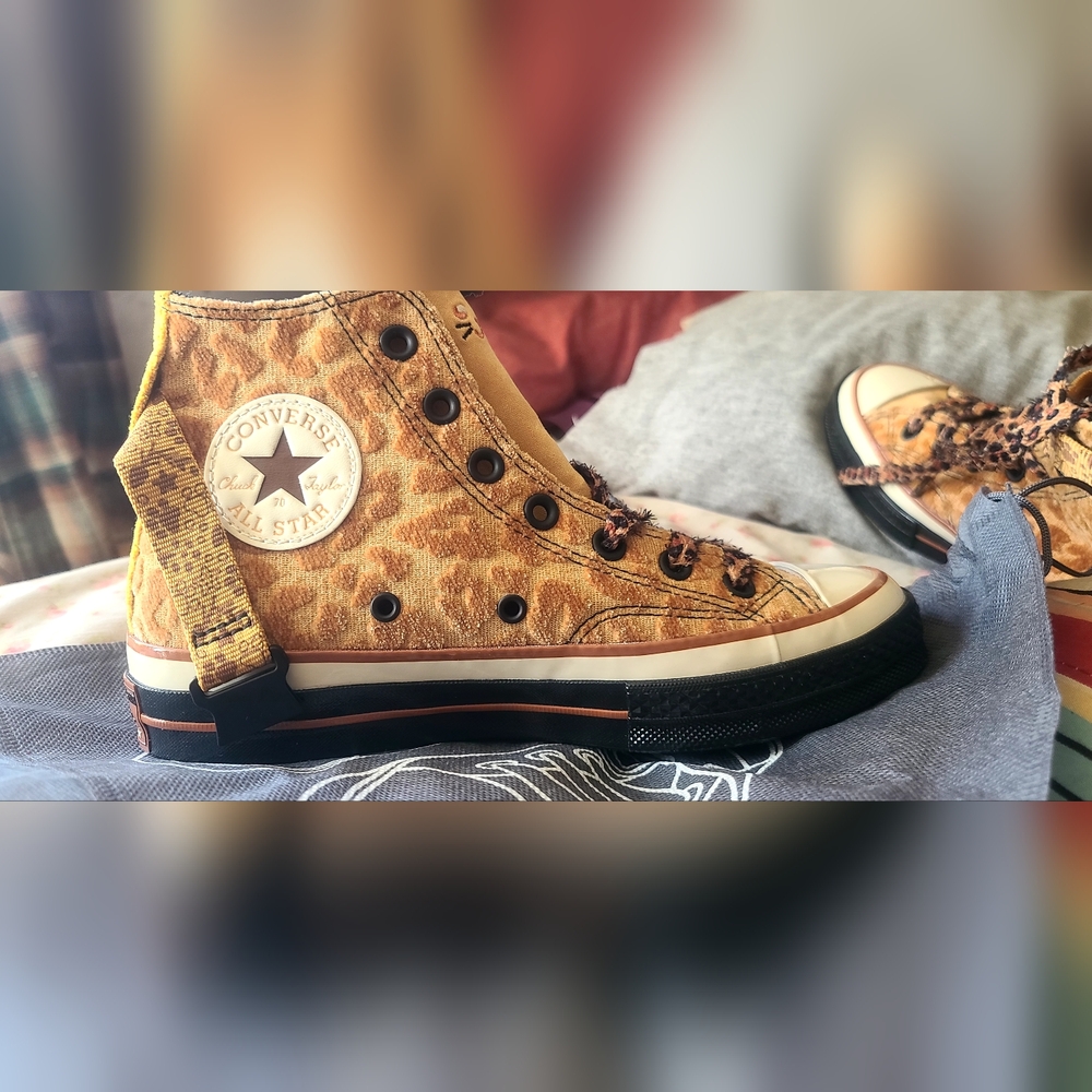 NWOB!!! CONVERSE LEOPARD BELTED HIGH TOPS